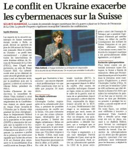 Le conflit en Ukraine exacerbe les cybermenaces sur la Suisse